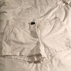 Ann Taylor White Pattern Shorts sz12